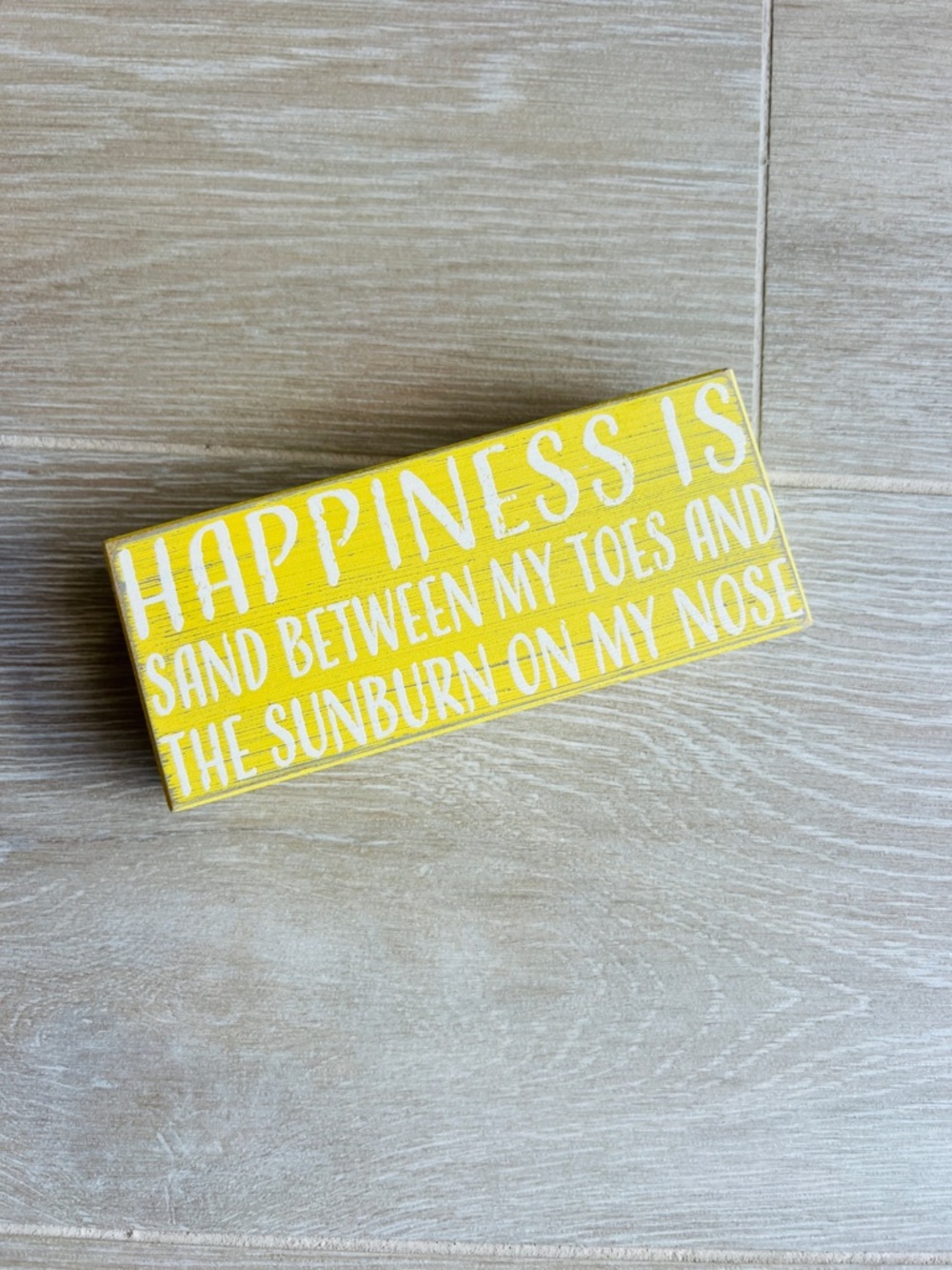 Yellow "Happiness Is" Beach Quote Wall Decor by